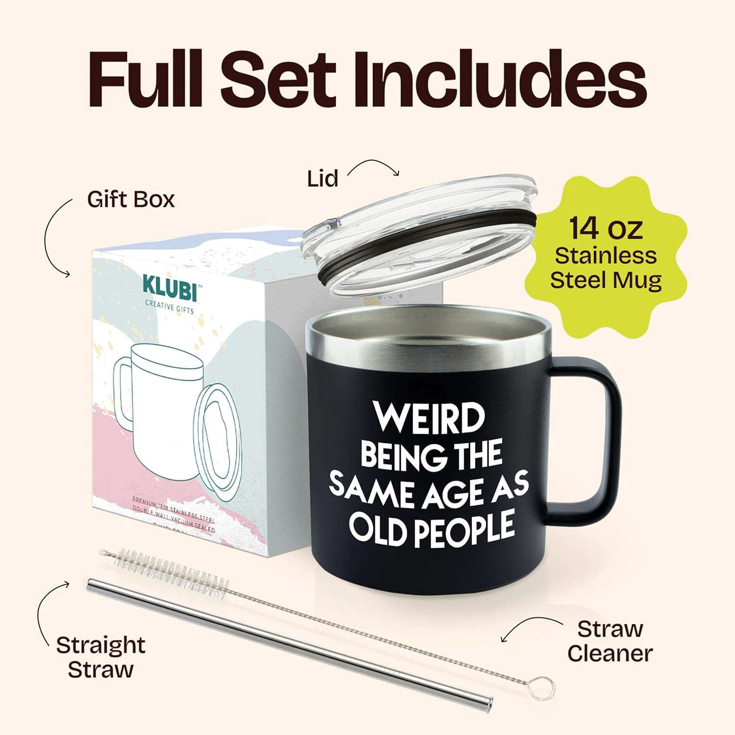 40th 50th 60th 70th Birthday Gifts for Men Fathers Day - Weird Being the Same Age as Old People Mug 14oz Tumbler Black Gifts for Dad Birthday Gift Ideas for 70 Year Old Man Funny Gag Gift for Elderly - Image 3