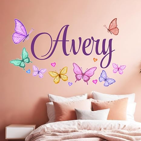 Amazon.com: Personalized Name Butterfly Decor I Wall Decals for Girls ...