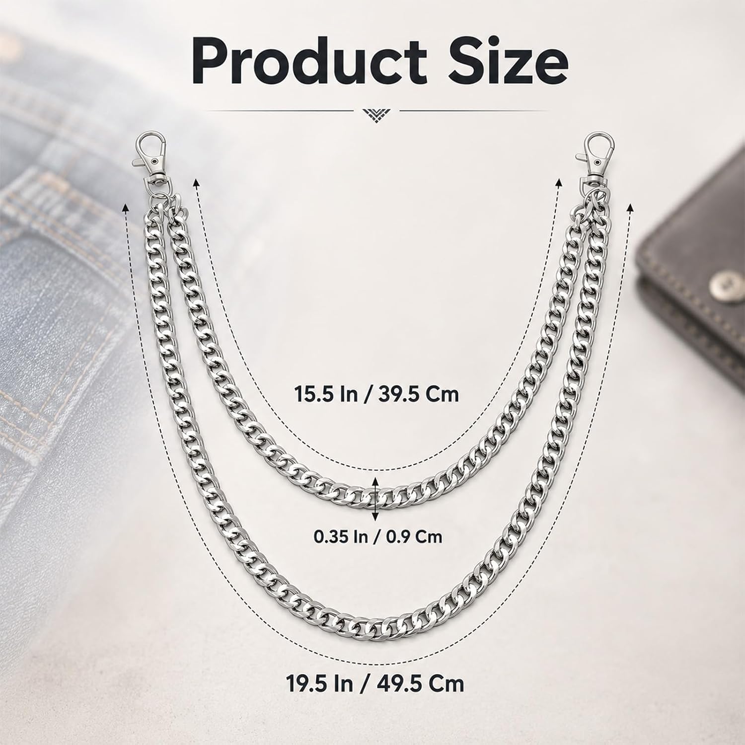 Heavy Duty Pants Chain for Men Women Pocket Chain-Goth Wallet Chain