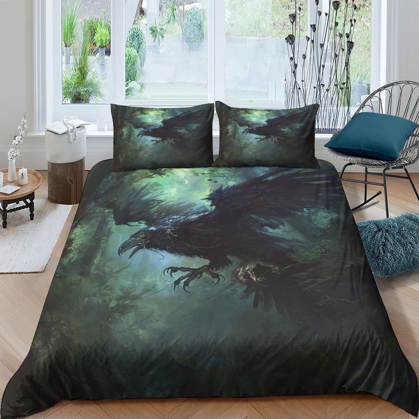 Parure de lit hypoallergénique et respirante, housse de couette king size microfibre