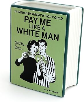 Pay Me Like a White Man Book vase, Book shaped decoupaged pencil holder, gift for reader, feminist