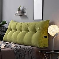 Vista 10 de Almohada triangular de cuña, respaldo de cabecera de vellón, cojín grande para reposo en cama, almohadas de lectura, almohada de apoyo de Naranja