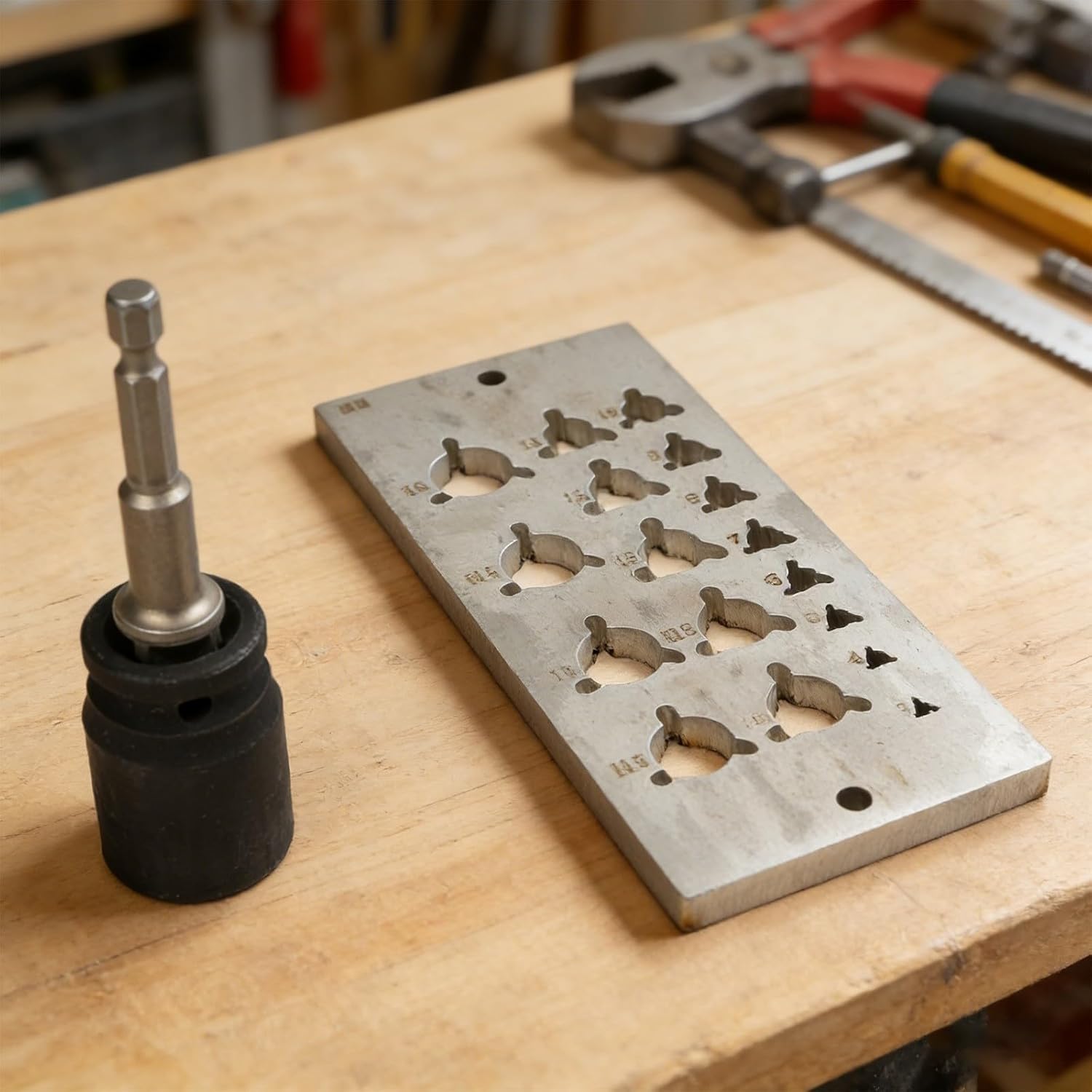 Metal Dowel Plate Tool Precision Doweling Compatible Dowel Maker Tool With Metric or For Imperial Sizes For Concealed Hinge Applications(B)