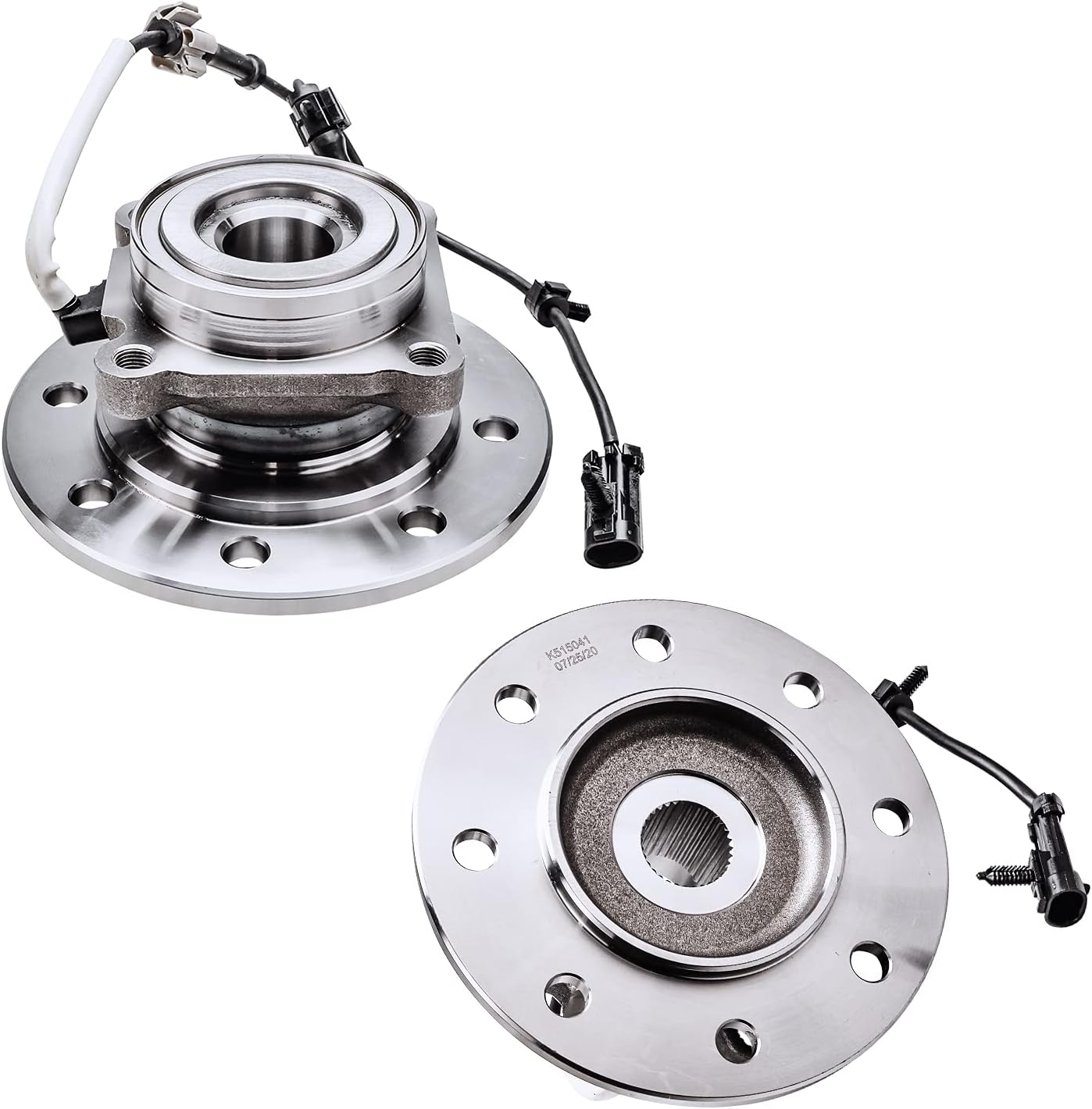 Detroit Axle - 2 Front Wheel Bearing Hubs for Chevrolet GMC K1500 K2500 Pickup Suburban K3500 [8 Lug w/ABS] Wheel Bearing Hubs Assembly Set Replacement, Pair Hubs