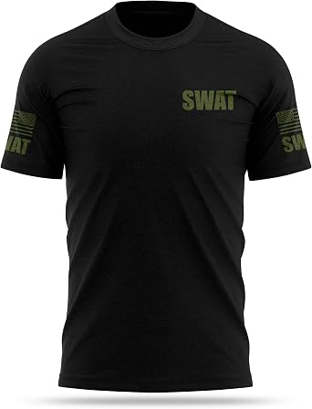13FA SWAT Cotton Blend Shirt - USA Patriotic Durable Tee - Soft Comfort. Perfect for on Duty