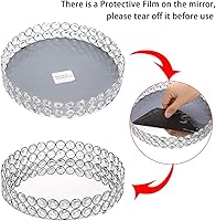 Vista 4 de Hipiwe Bandeja de maquillaje de cristal, bandeja de perfume de espejo, bandejas de almacenamiento de joyas, bandejas de bisutería, organizador