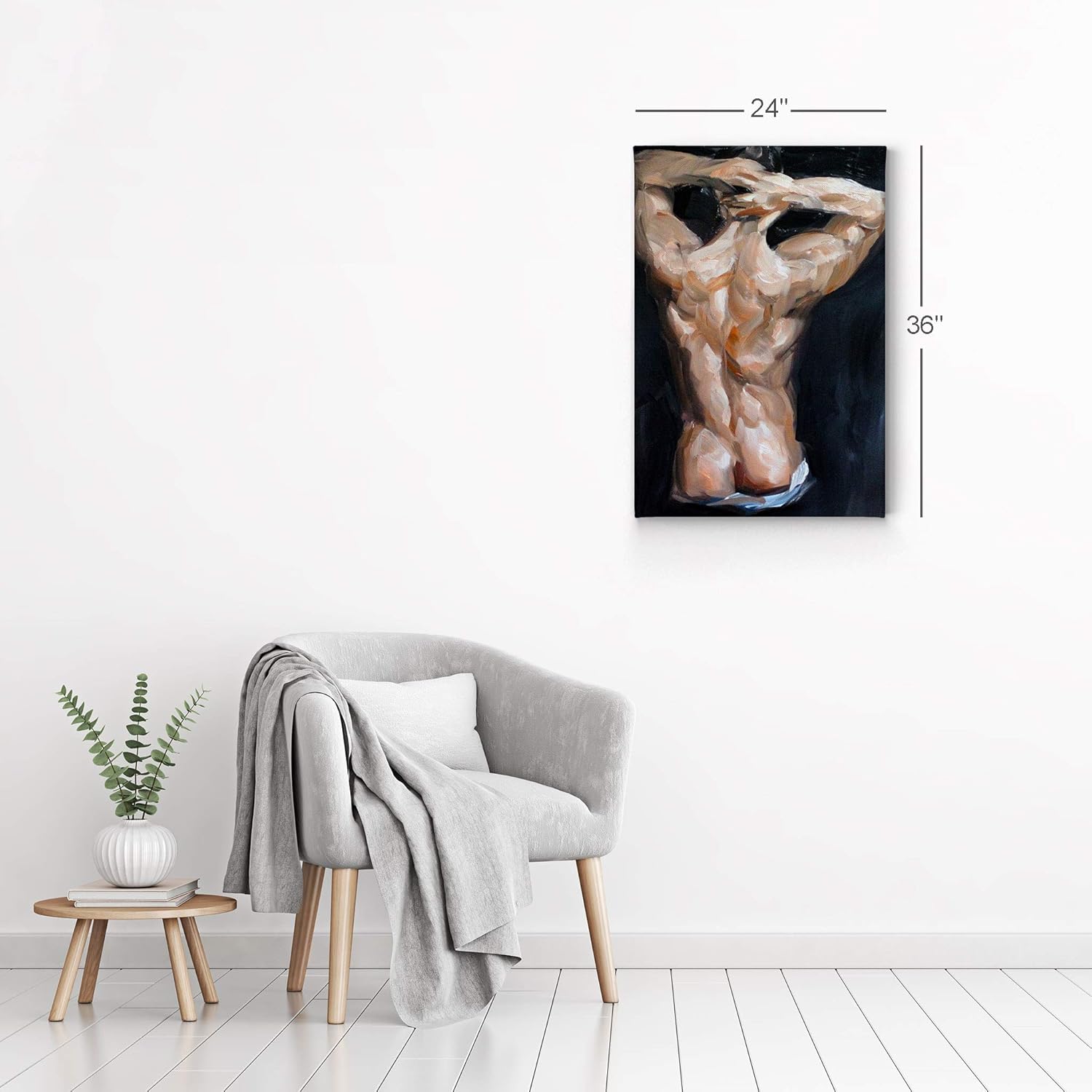 Smile Art Design Come to Papa by Kenney Mencher Canvas Print Muscular Man with Sexy Butt Portrait Oil Painting LGBT Half Nude Gay Art Living Room Decor Bedroom Wall Art Ready to Hang - 22x15