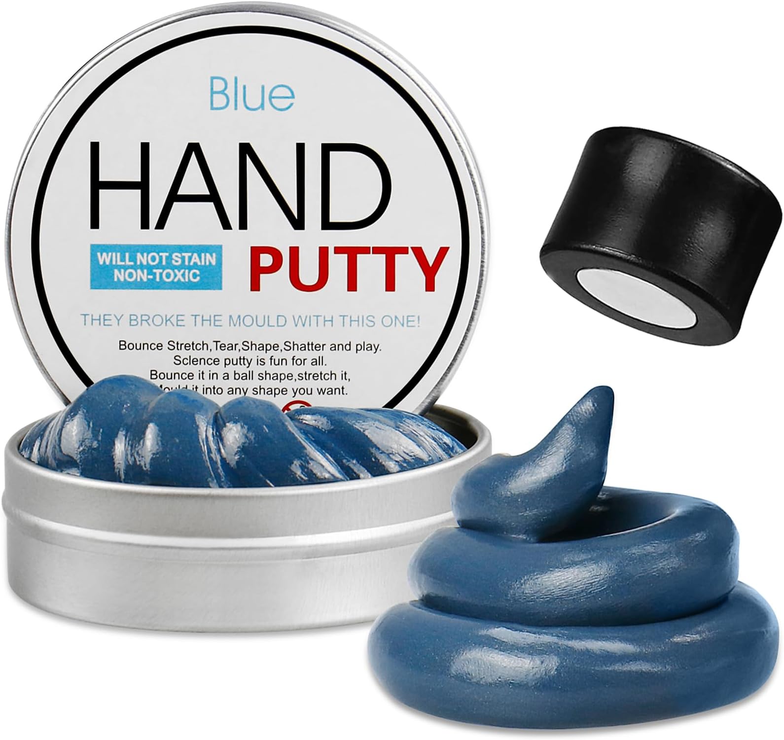 Magnetic Slime Putty, Soft Magic Slime Hand Therapy Putty Fidget Game Stress Relief Thinking Educational Toy with Upgraded Magnet Christmas Birthday Gift for Boys Girls Adults (Blue)