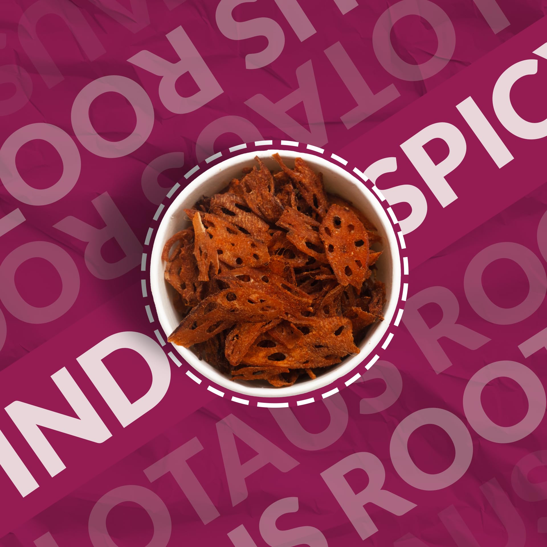 Avarya Lotus Root Chips 100 Gms | Crispy Lotus Stem Chips - Indian Spicy Flavour | Low in Oil | Health Savoury Snack | Vegan Snack | Pack of 1 2