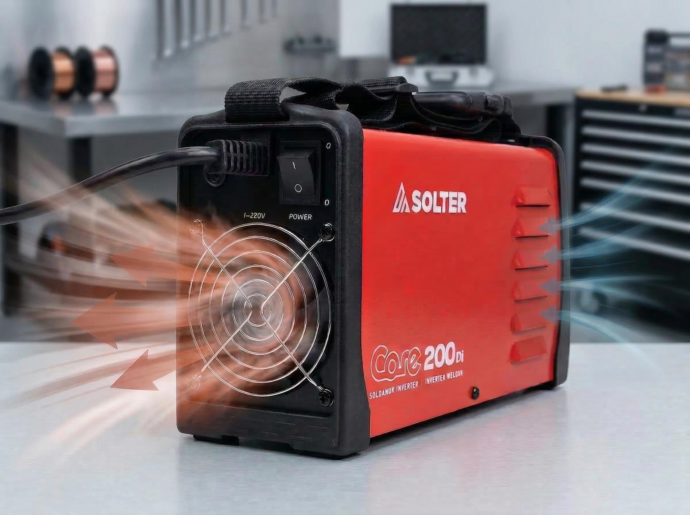Solter - Soldador Inverter CORE 200Di, 200A de Potencia, Ciclo de Trabajo Profesional MMA y TIG Lift-Arc Tecnología Nanocrystaline con Accesorios