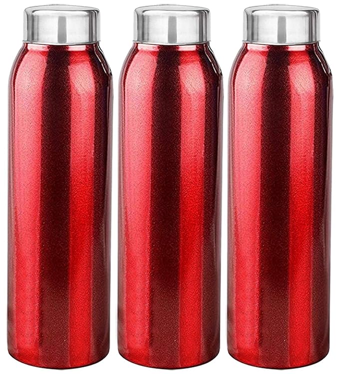 Kuber Industries Shining Metal Stainless Steel 3 Pieces Fridge Water