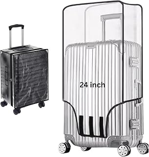 Tusmad Suitcase Cover Large Size | 24 Inch Transparent PVC Luggage Cover for Hard Trolley Bag (60 CM), Waterproof Clear Pr... Price In India