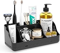 Homtalker 7-Slot Detachable Toothbrush Holder - Anti-Slip Bathroom Counter Organizer for Electric Toothbrushes, Toothpaste & Family Essentials