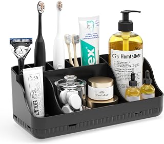 Homtalker 7-Slot Detachable Toothbrush Holder - Anti-Slip Bathroom Counter Organizer for Electric Toothbrushes, Toothpaste & Family Essentials