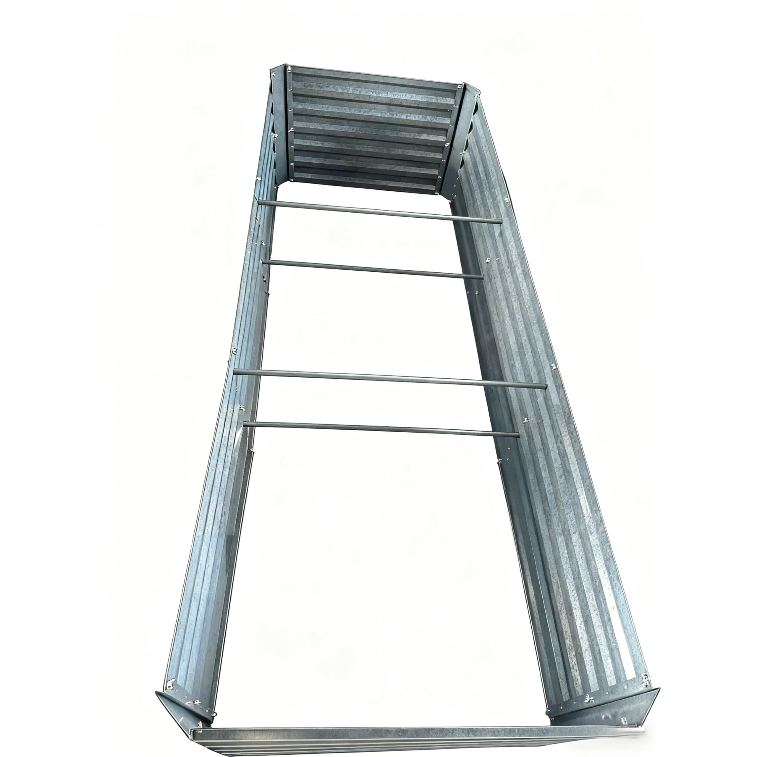 Relaxdays Podwyższona grządka, ocynkowany metal, do kwiatów, roślin i warzyw, wys. x szer. x gł.: 57 x 240 x 90 cm, grządka ogrodowa, srebrna