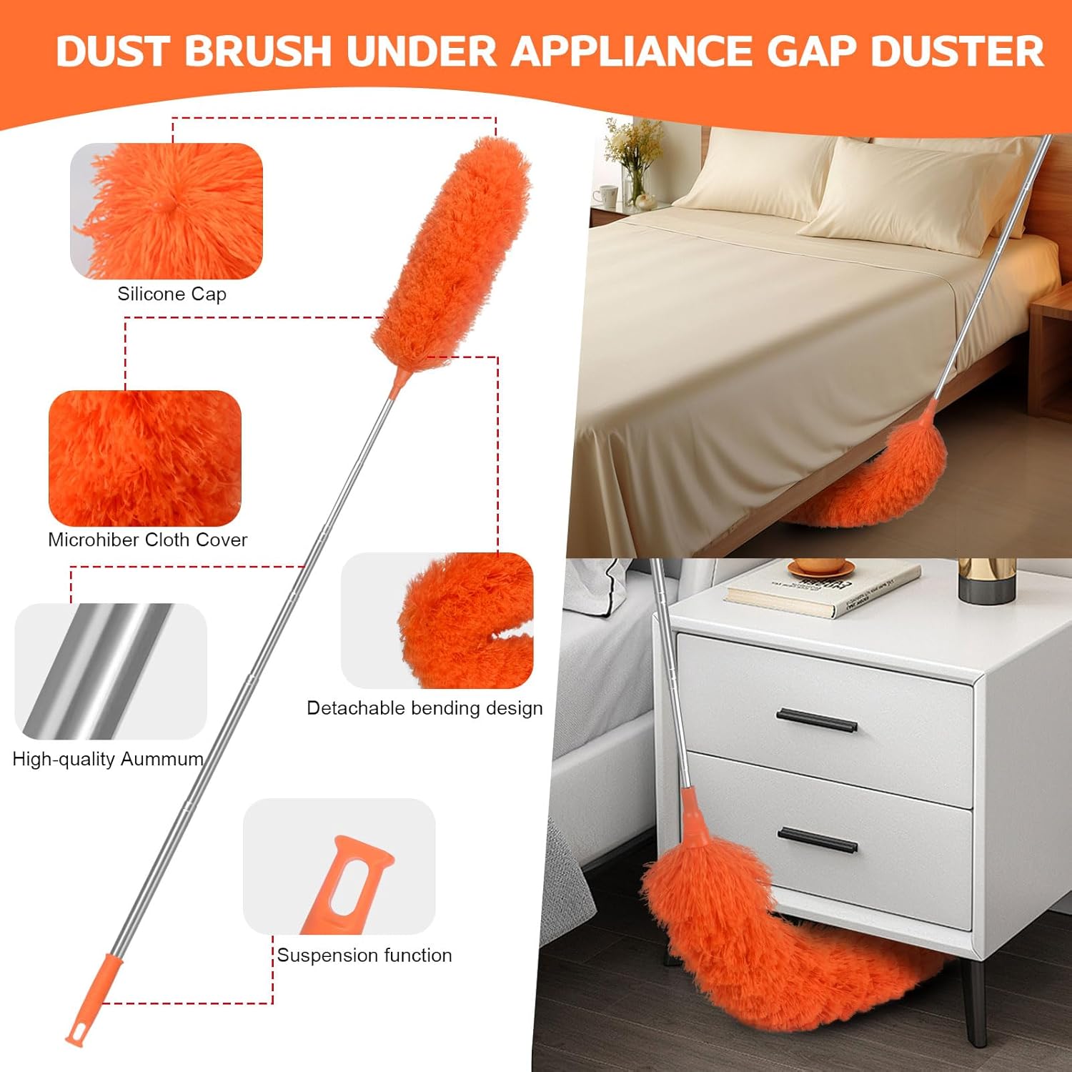 Microfiber Feather Duster Extendable Duster '' to 100'' Telescoping