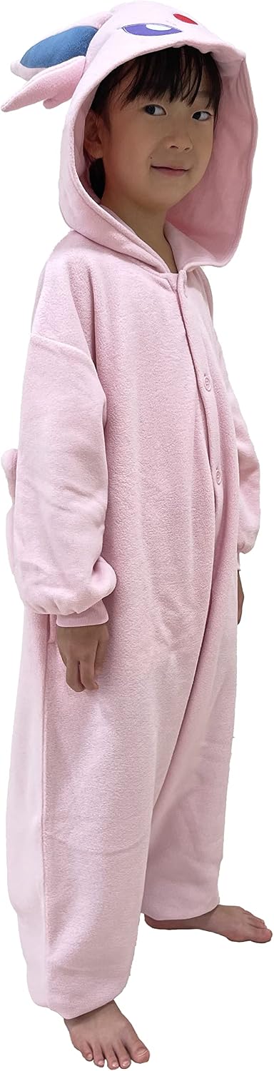 SAZAC Kigurumi - Pokemon - Espeon - Onesie Jumpsuit Halloween Costume -Kids Size (7-9 Year Old)