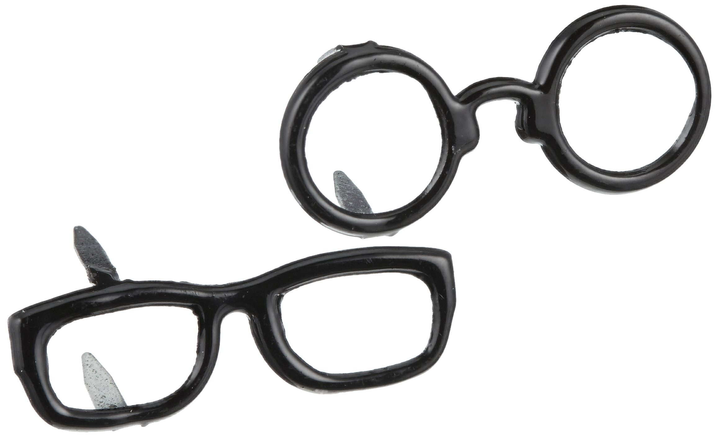 EYELET OUTLET Shape Brads-Black Glasses 12/Pkg