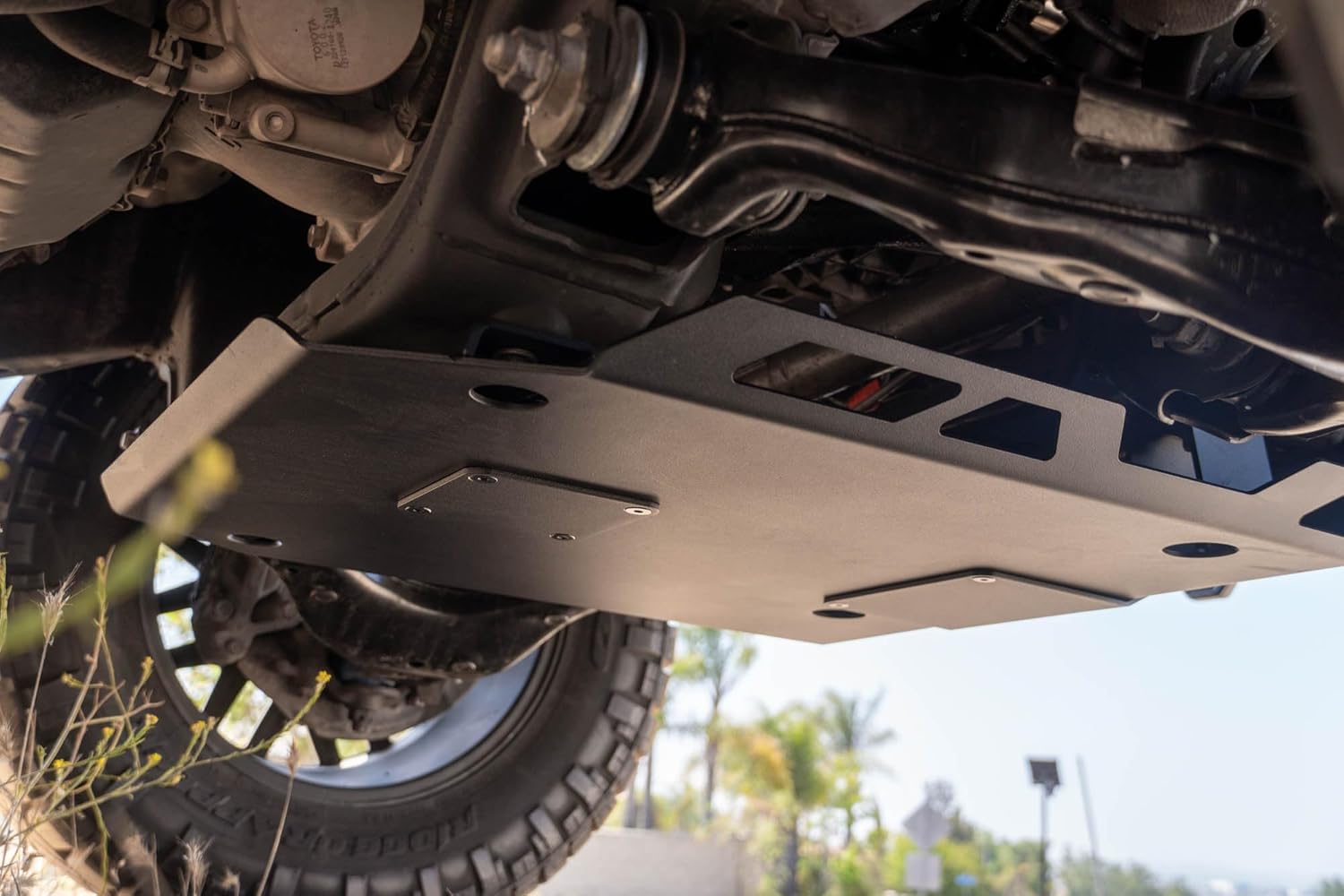 DV8 Front Skid Plate for 2016-2023 Toyota Tacoma | Features Oil Filter & Drain Bolt Access Covers | Pairs with DV8 Front Bumpers for 3rd Gen Tacoma | Fully Bolt-On | Micro-Texture Black Powder Coat