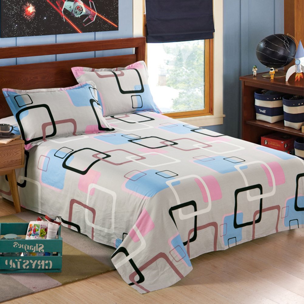 Draps en coton dortoir lit simple 160x230cm pour chambre étudiant