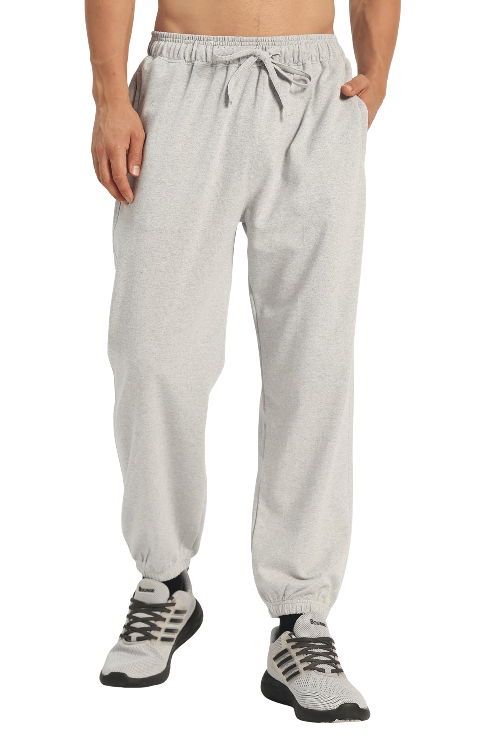 Relaxed Fit Sweatpants with Elastic Cuffed Hem Black-picture-57