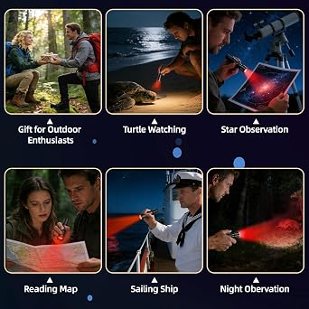 KunHe 10 Pack Red White Dual Light Source Flashlights Bulk Small Flashlight with Clip 3 Mode Brightness Pilot Aviation Flashlight
