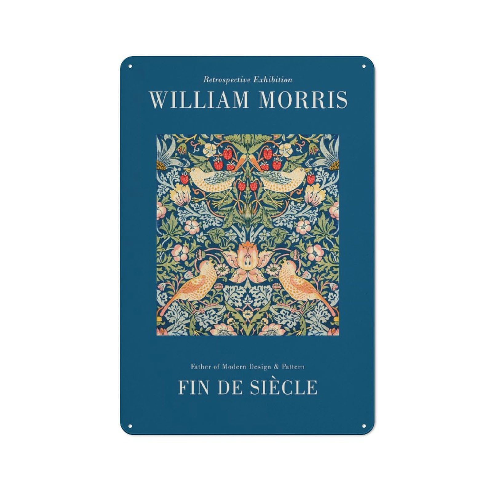 Junmoney Style-12 Metal Plaque 30X20cm With William Morris For Pub Or Café, Vintage Decor, For Metal Sign Collectors, For Vintage Wall Decor Fans