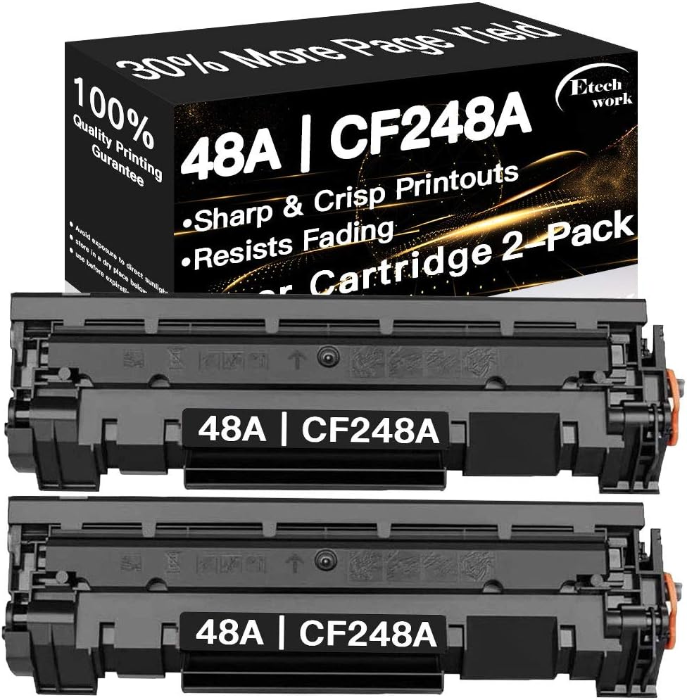 Compatible Toner Cartridges Replacement for HP 48A CF248A Toners use with HP Laserjet Pro MFP M29w M28w M28a M15a M15w M16 Printer (Black, 2-Pack)