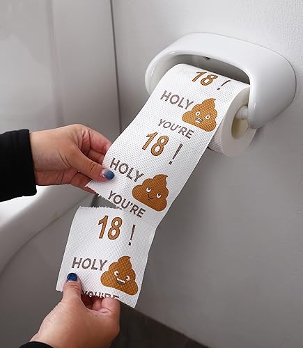 Miniatura 4 de Regalos de feliz cumpleaños número 18 para niños, hijo y niñas, rollo de papel higiénico divertido de 3 capas, papel higiénico de cumpleaños número