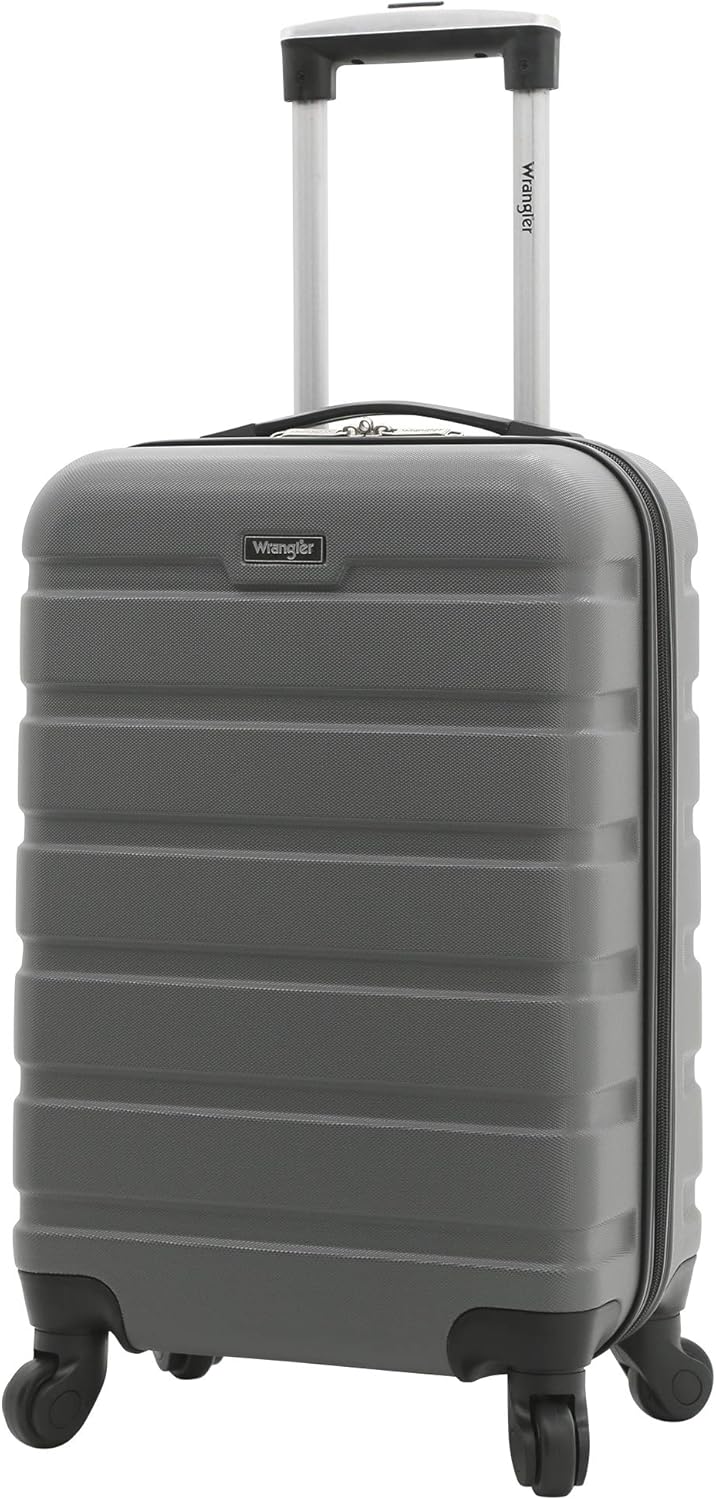  | Wrangler Hardside Carry-On Spinner Luggage, Charcoal Grey, 20-Inch | Carry-Ons