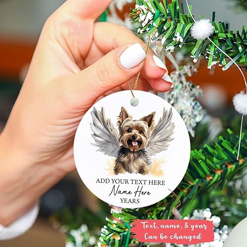 Vista 123 de Adorno conmemorativo personalizado de Bulldog Inglés – Alas de ángel, regalo de Navidad personalizado para perro, mamá y papá Adorno de Bulldog