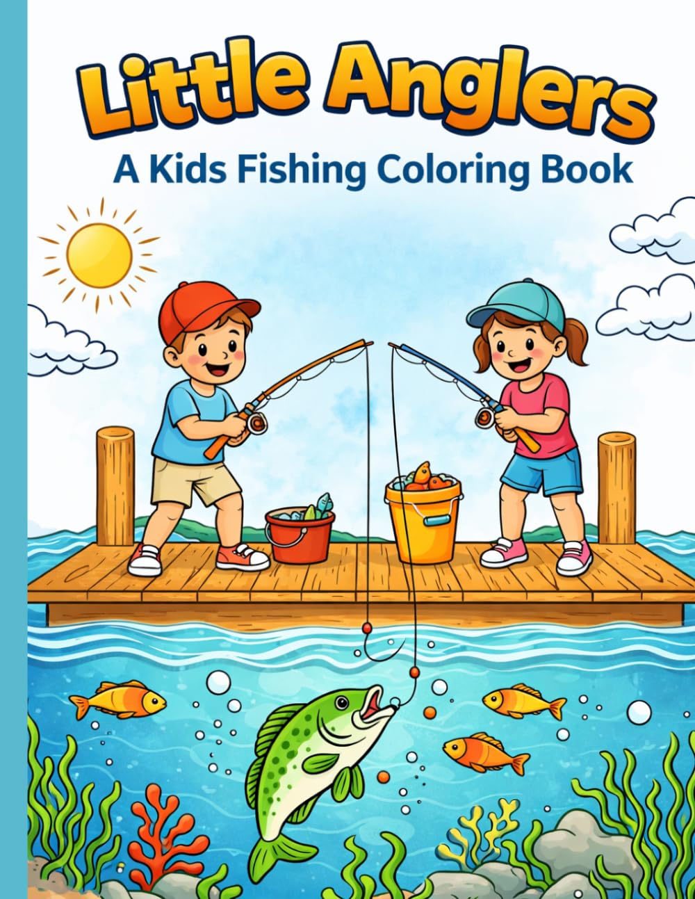 Little Anglers a Kids Fishing Book: Featuring a Variety of Fish Species | Fun & Easy Coloring Pages for Kids