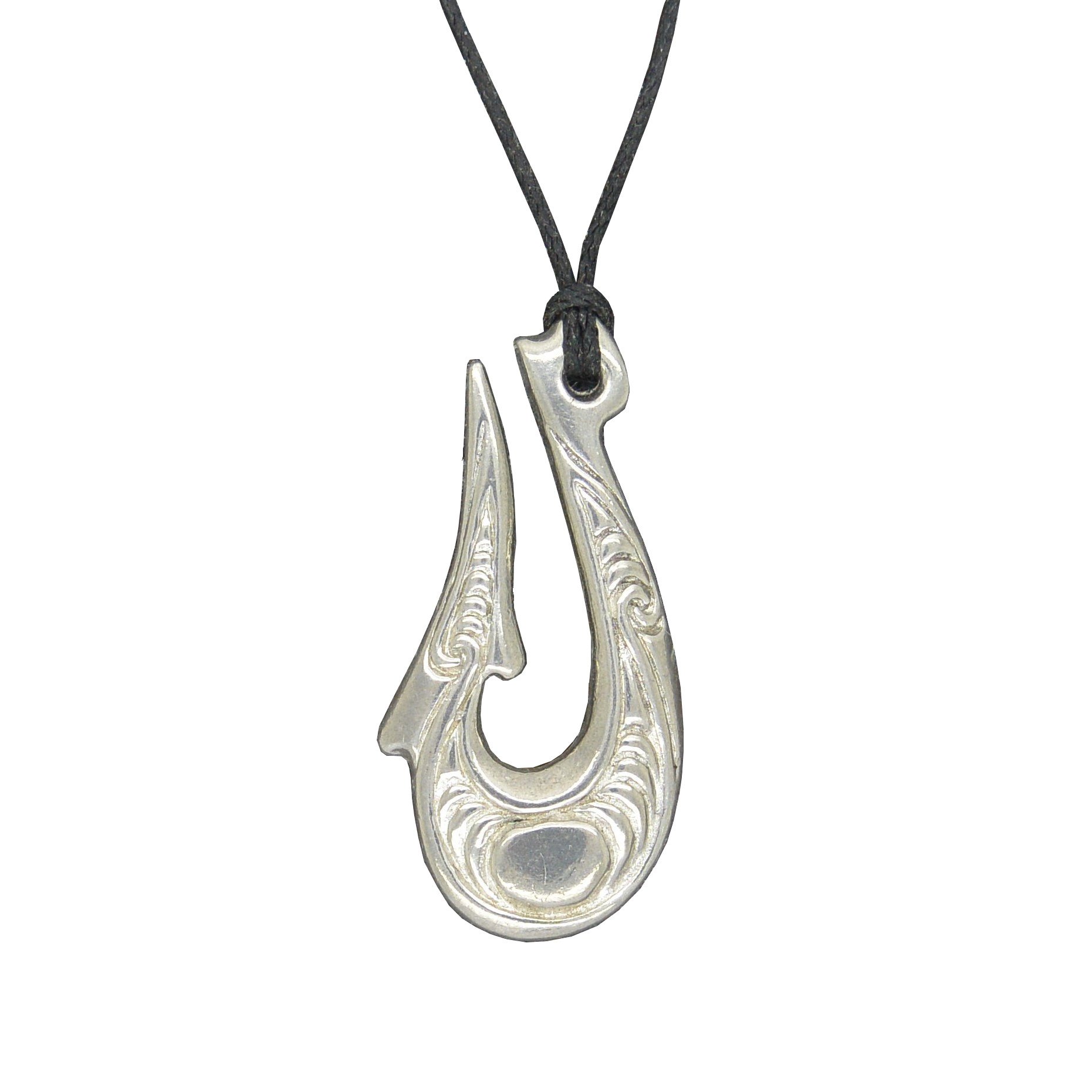 Whitecloud NZ Maori Fish Hook Pendant: Handcrafted Pewter