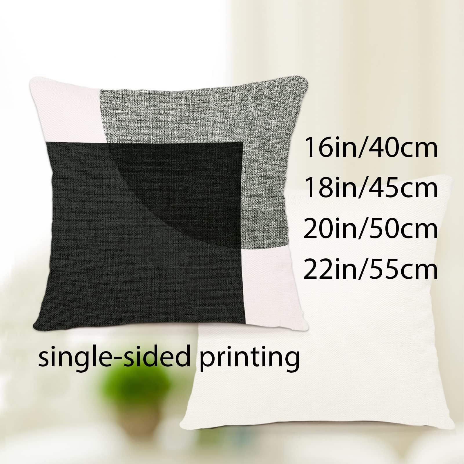 ZWJD Poszewka na poduszkę 45 x 45 cm, zestaw 4 szt., poduszki dekoracyjne, lniane poszewki na poduszki, geometryczny wzór, na sofę, do salonu, 45 x 45 A083-18