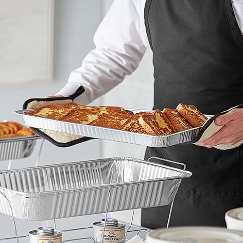 Miniatura 5 de Sartenes de aluminio desechables de tamaño completo poco profundas extra resistentes para hornear (paquete de 50) asar y rozar, utensilios de papel