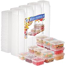 4 oz Plastic Containers with Lids, Portion Cups, Jello Shot Cups, Sauce Cups, Condiment Containers with Lids, 200 Pack
