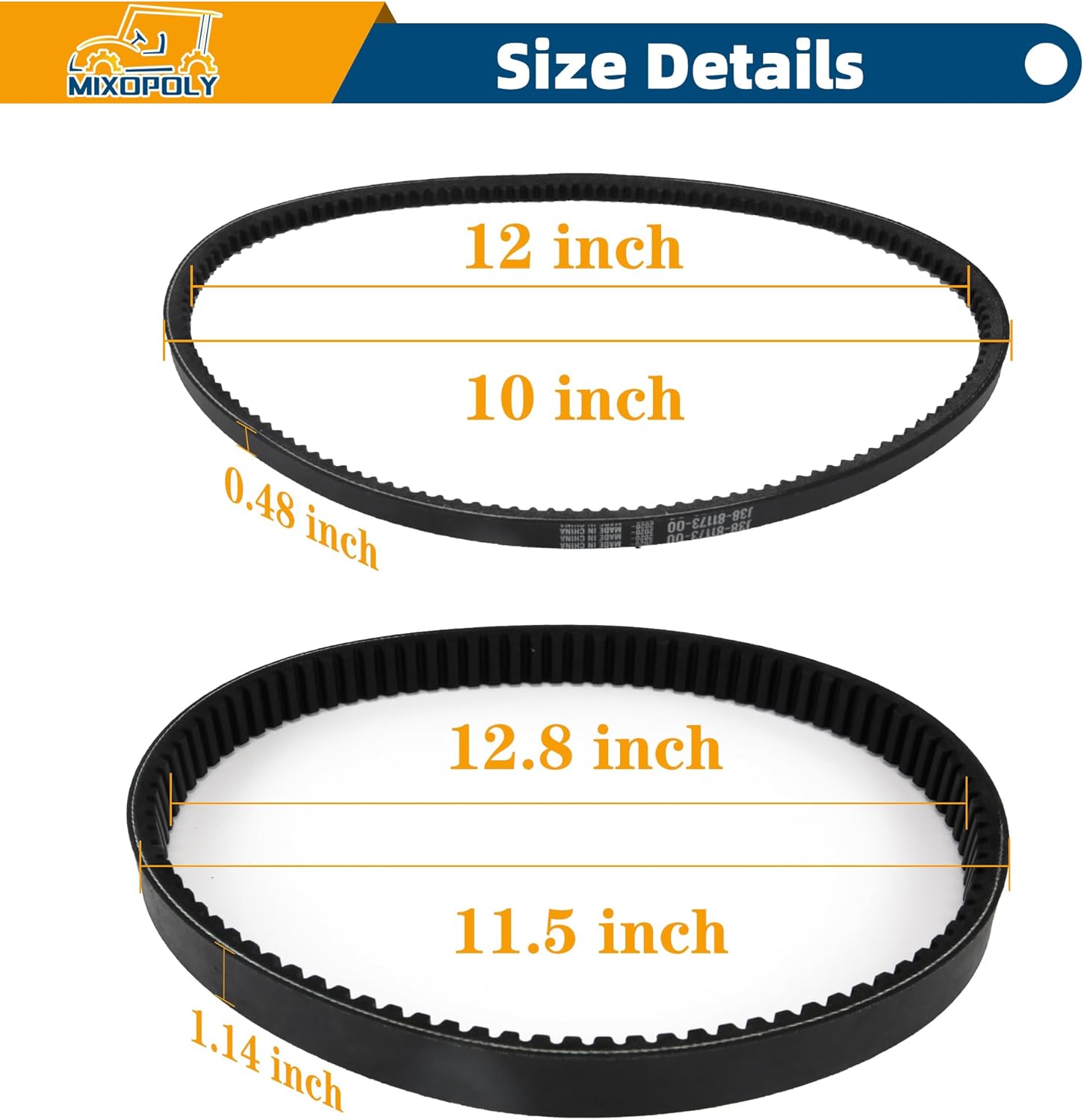 Starter Generator Belt & Drive Belt Kit for Yamaha G2, G5, G8, G9, G11, G14, G16, G22 and 2012-up G29 Gas Golf Cart, Replace OEM J55-G6241-00 J55-H1173-00 JN6-H1173-00
