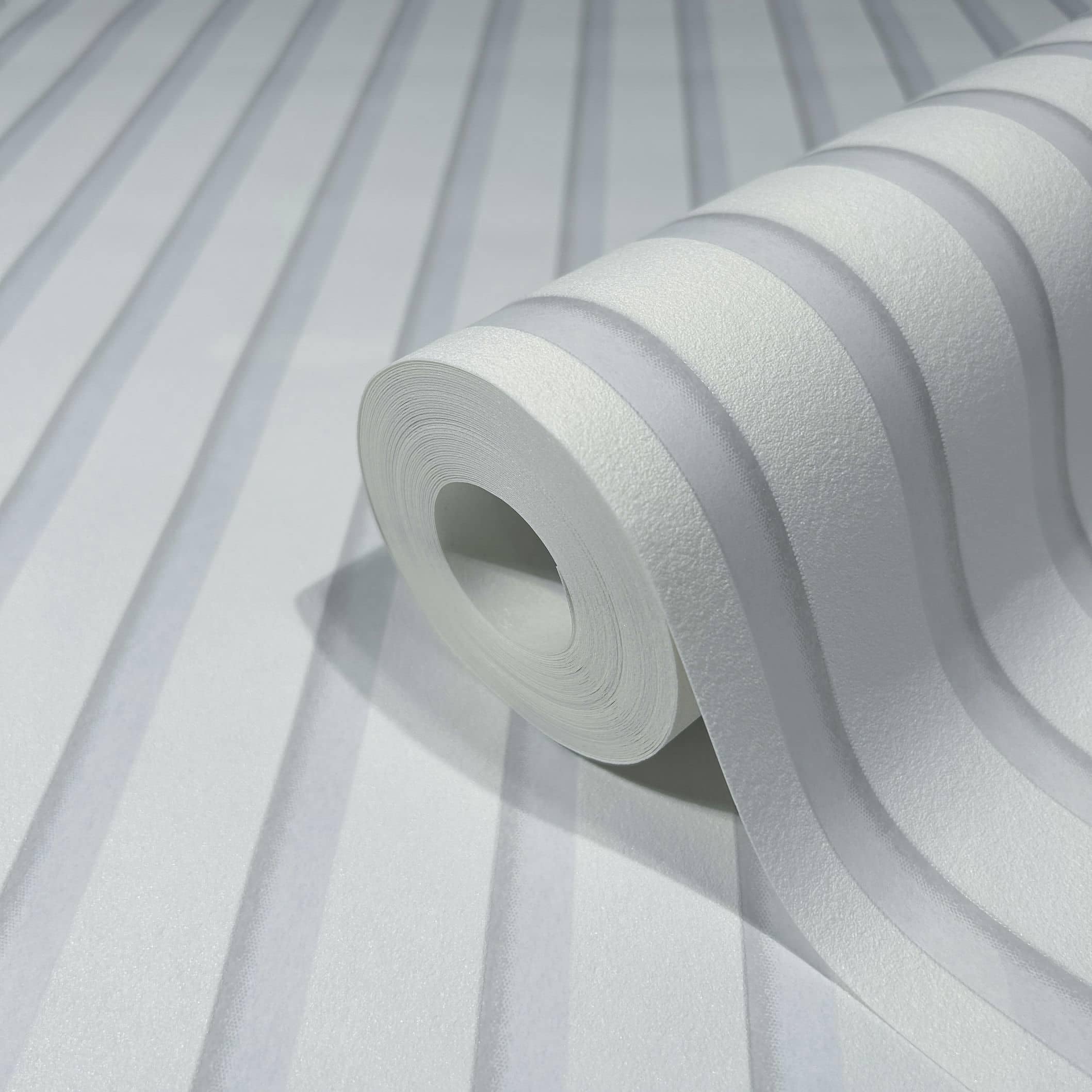 Marburg Wallpaper White Stripes Modern Stripes GZSZ for Living Room or Bedroom Made in Germany 10,05 x 0,53m - Image 2