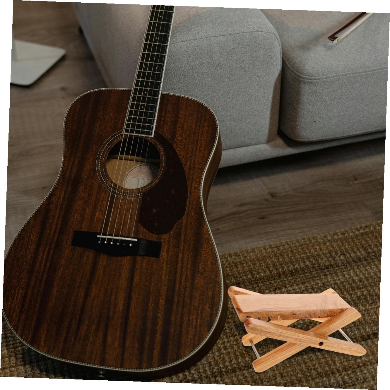 Classical Guitar Foot Stool Adjustable Solid Wood Footrest for Musicians