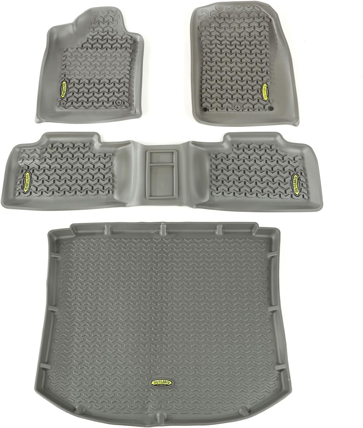 Outland 391498826 Grey Front, Rear and Cargo Floor Liner Kit For Select Jeep Grand Cherokee Models