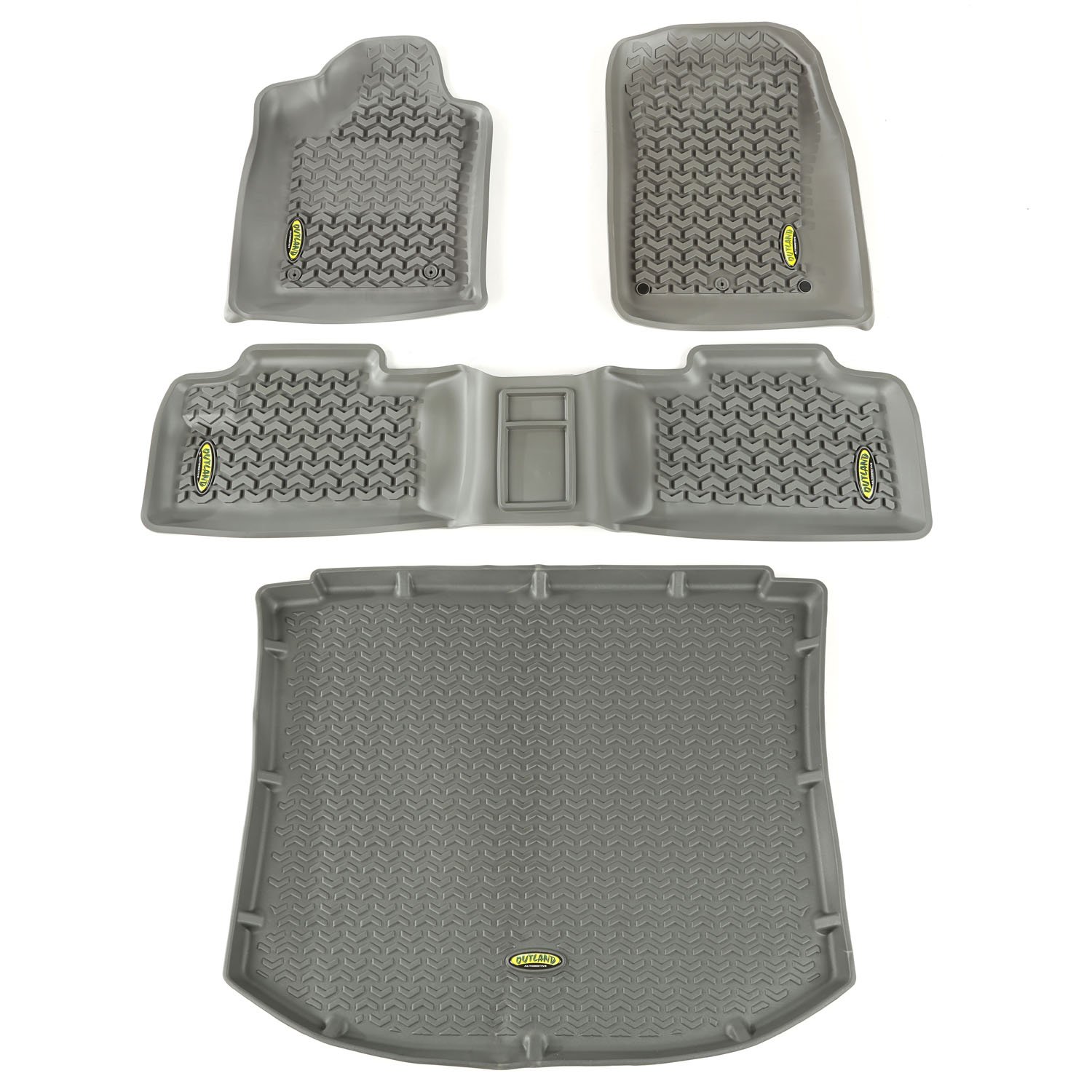 Outland 391498826 Grey Front, Rear and Cargo Floor Liner Kit For Select Jeep Grand Cherokee Models