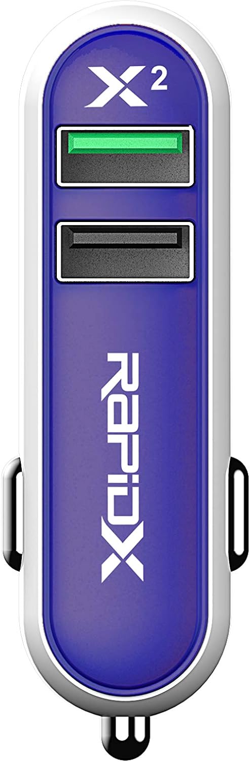 RapidX RXX2QCPUR X2 2 Port Car Charger with Quick Charge Purple