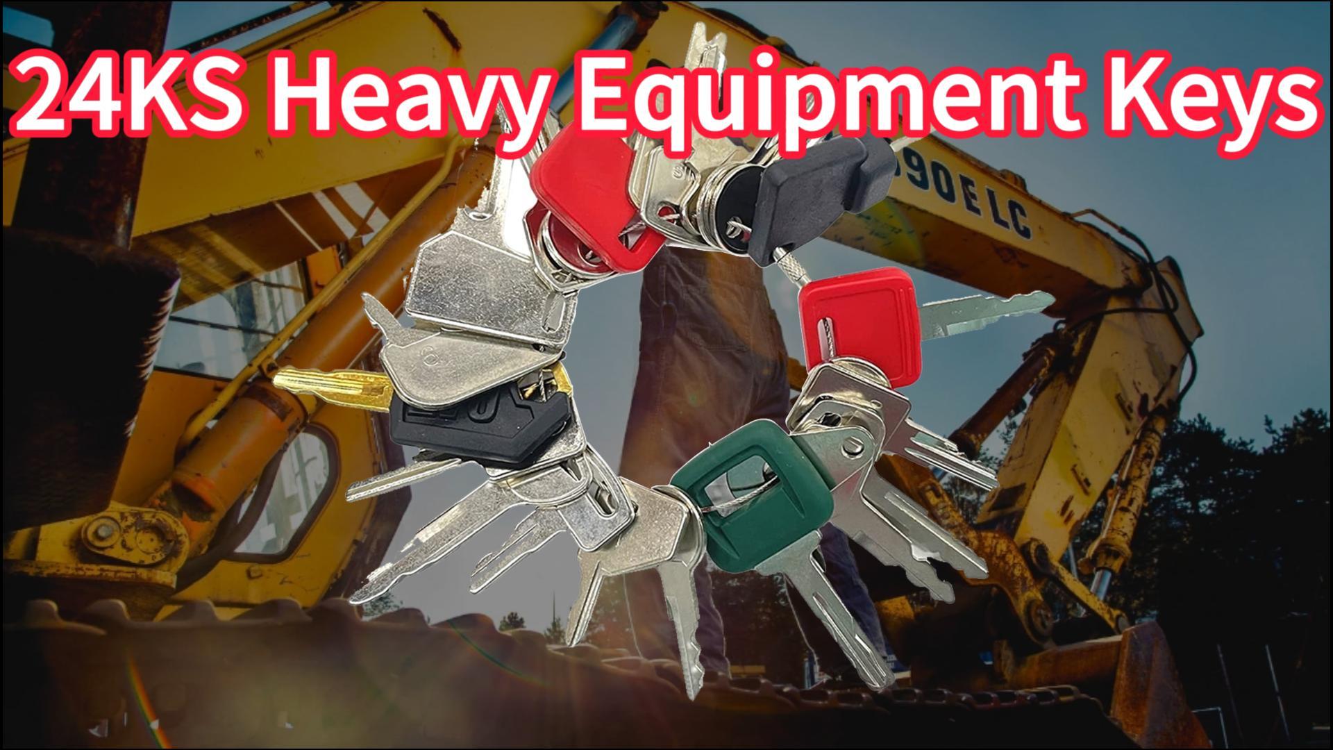 Image of 24 Heavy Equipment Keys Master Set, Construction Ignition Key Set Fits Case,Komatsu,Hyster, Cat, JCB, Daewoo, JLG, JD, Forklift, Crown, Volvo, Toyota.