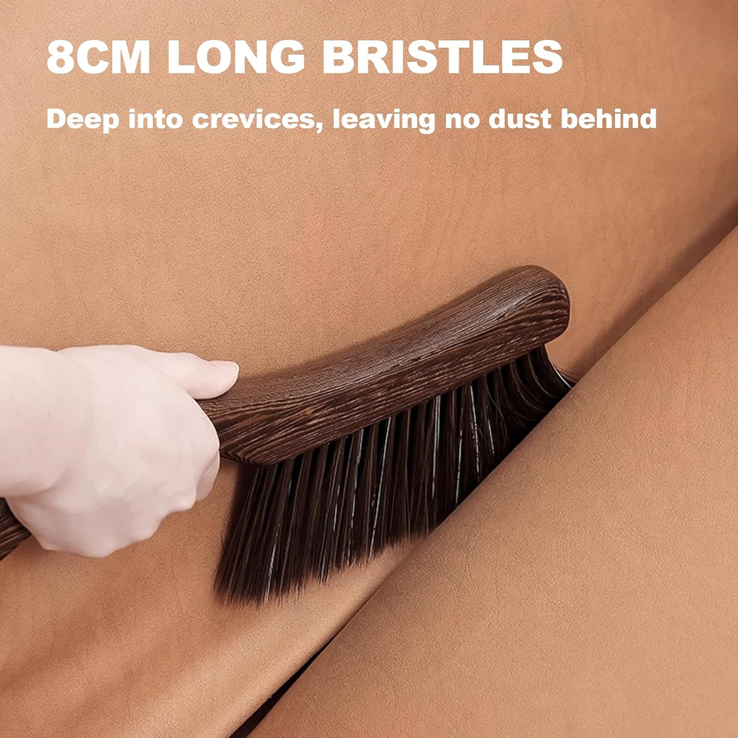 Hand Broom Soft Bristles Duster with Solid Wood Handle Quick Dusting Brush for Sofa Bed Furniture Musical Instruments (Chicken Wing Wood)