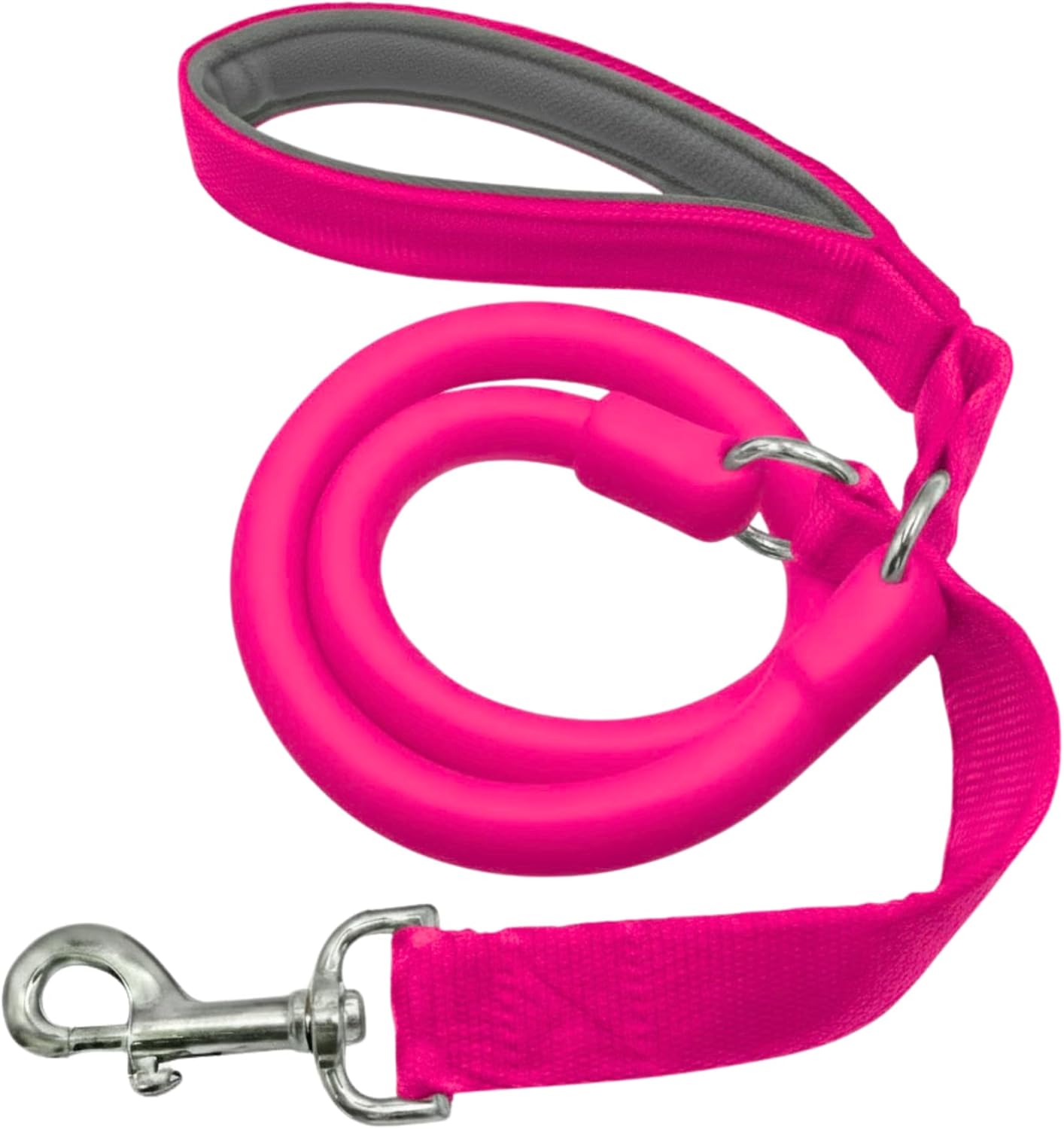WACKYwalk’r Shorter No Pull Leash - URBANwalk'r Premium Shorter No Pull Tangle-Free 3–4.5 ft Dog Leash | Built-in Traffic Handle & Stretch Strong Pullers for City Walks, Pink, Large: up to 150 lbs.