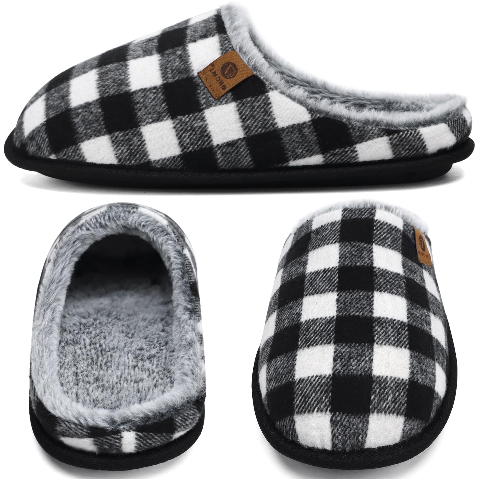 ONCAI Pantofole da Uomo Invernali, Comoda Memory Foam Calde Scarpe da Casa in Lana Con Suola Antiscivolo Taglia 40-49 EU