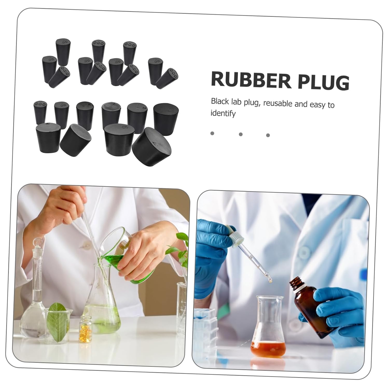27pcs Assorted Rubber Stoppers for Lab Use Solid Plugs Airtight Seal for Experiments Versatile Rubber Plugs for Containers and Storage