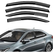 Rain Guards Window Deflectors Fit for Toyota Corolla Sedan 2019-2026 | Tape-On Extra Durable Side Windows Vent Guard 2019 2020 2021 2022 2023 2024 2025 2026 Corolla Visors Deflector Black 4 PCS