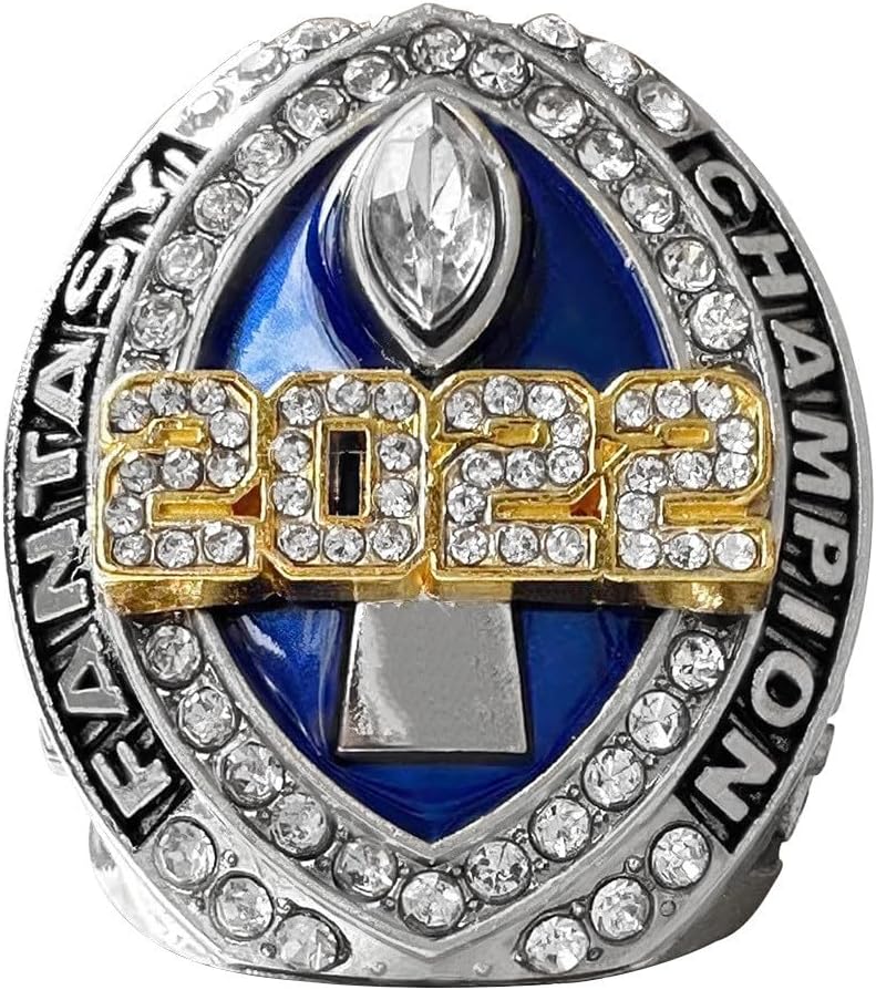 2022 2023 2PCS Fantasy Football Championship Rings Set FFL Winner Championship Trophy Ring for Fans Gift
