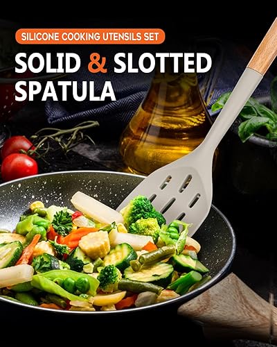 Miniatura 6 de Paquete de 2 espátulas de silicona, juego de utensilios de cocina antiadherentes, mango de acero inoxidable, para hornear, mezclar, servir